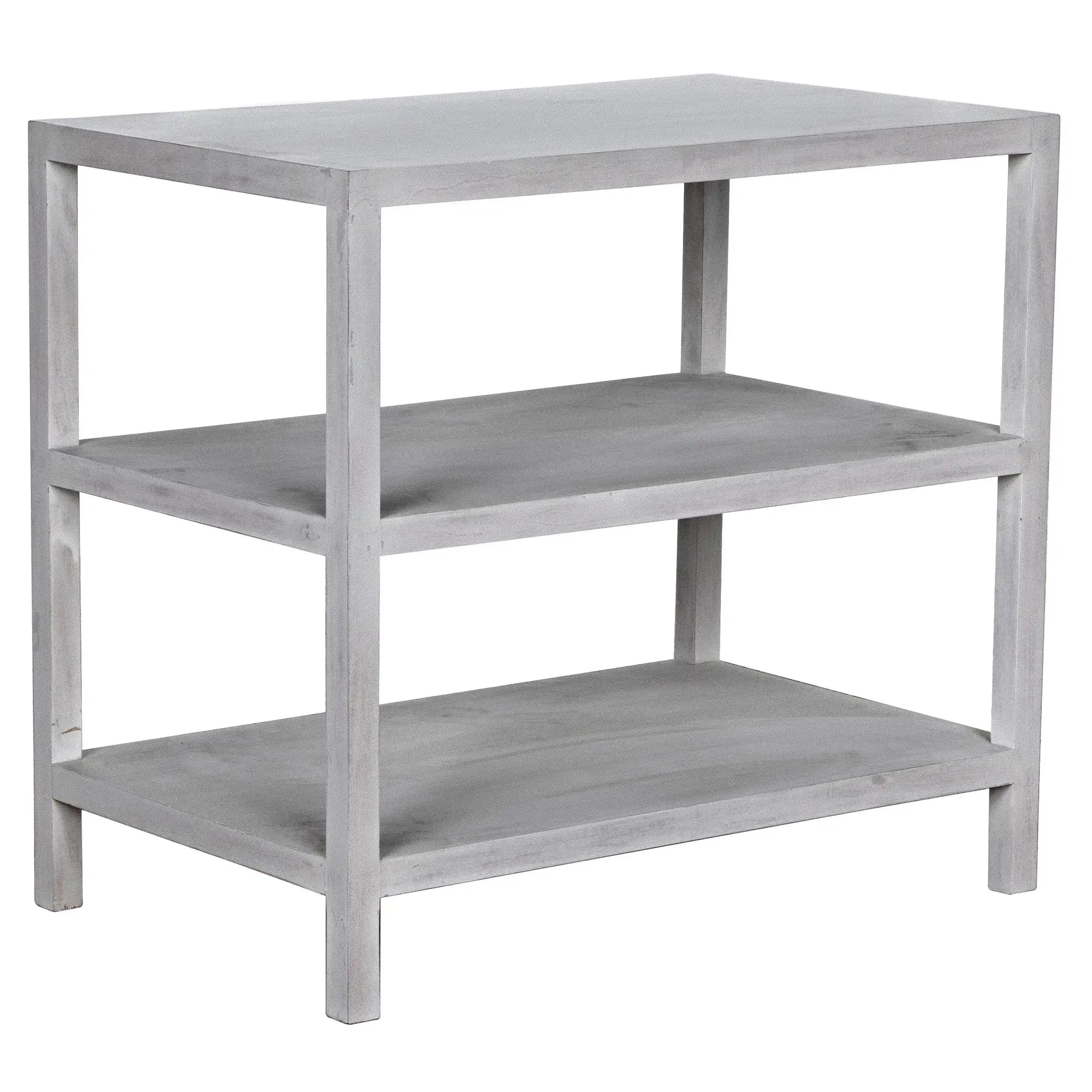 Noir 2 Shelf Side Table, White Wash