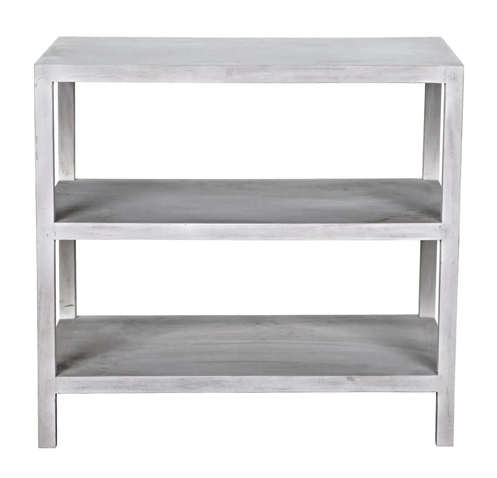 Noir 2 Shelf Side Table, White Wash
