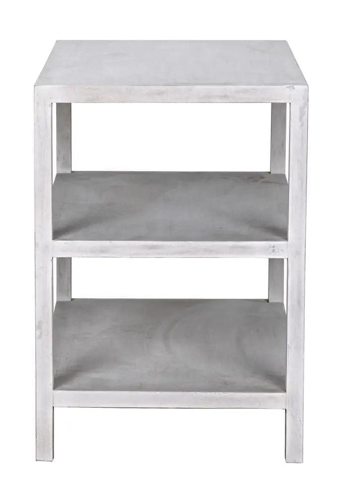 Noir 2 Shelf Side Table, White Wash