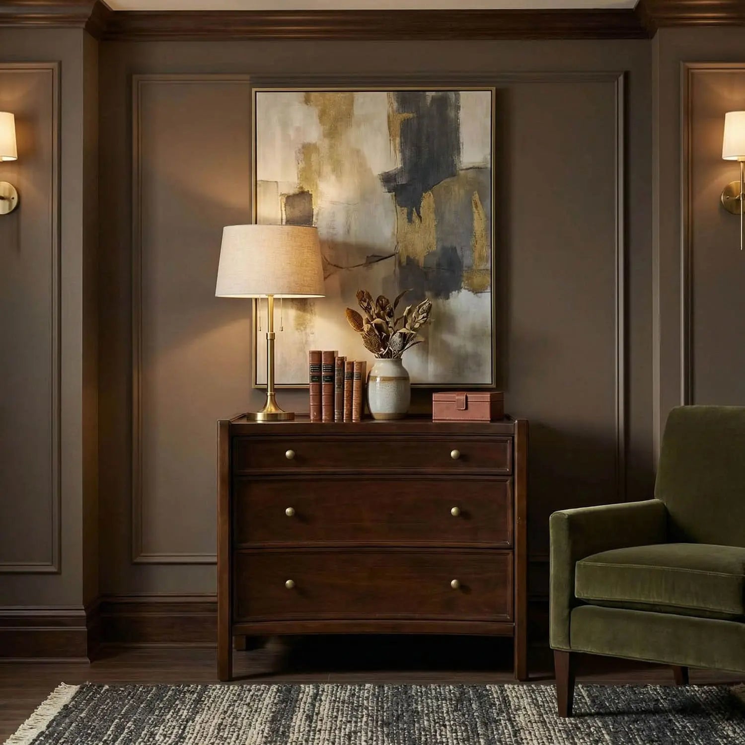 Noir Hampton Side Table Hand Rubbed Brown