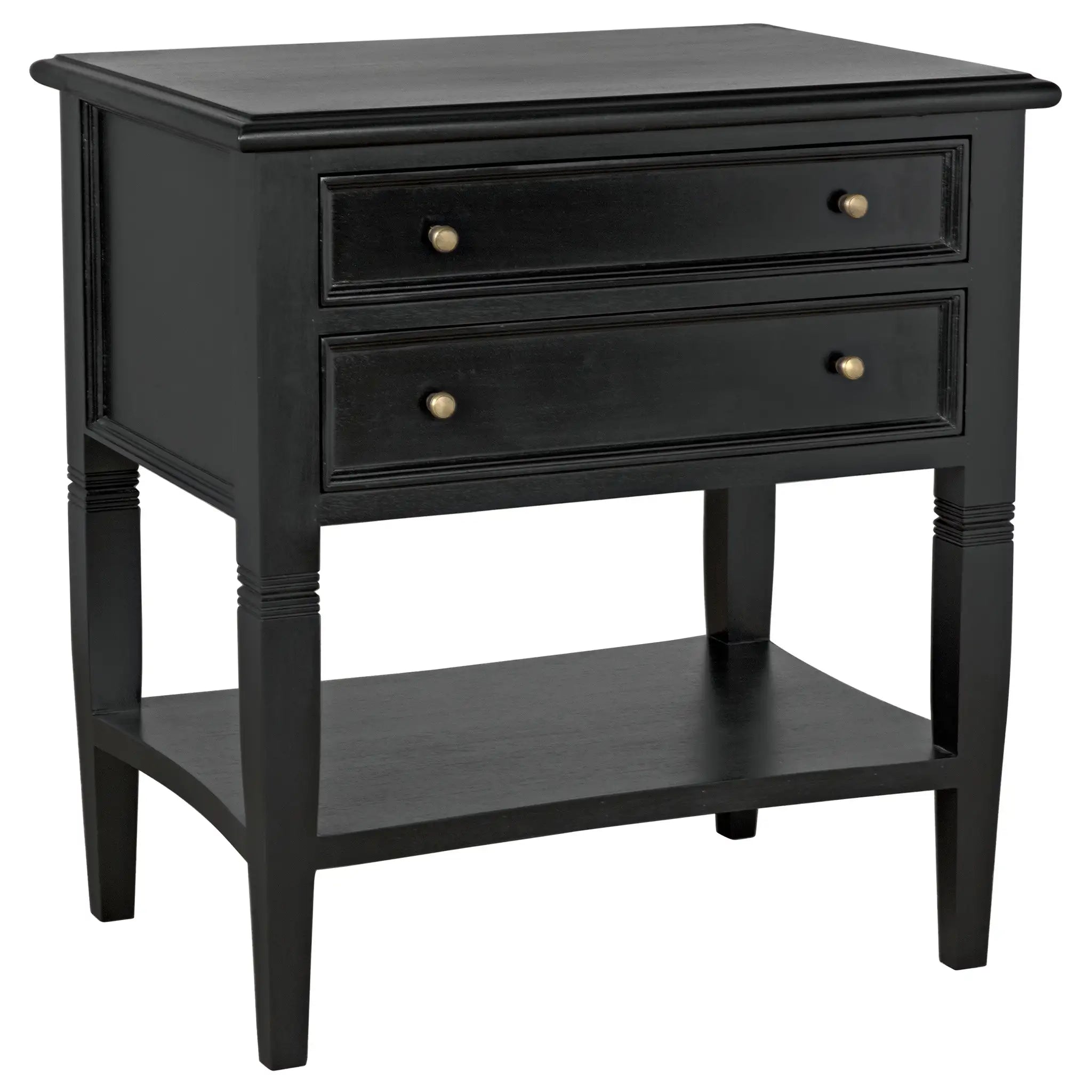 Noir Oxford 2 Drawer Side Table