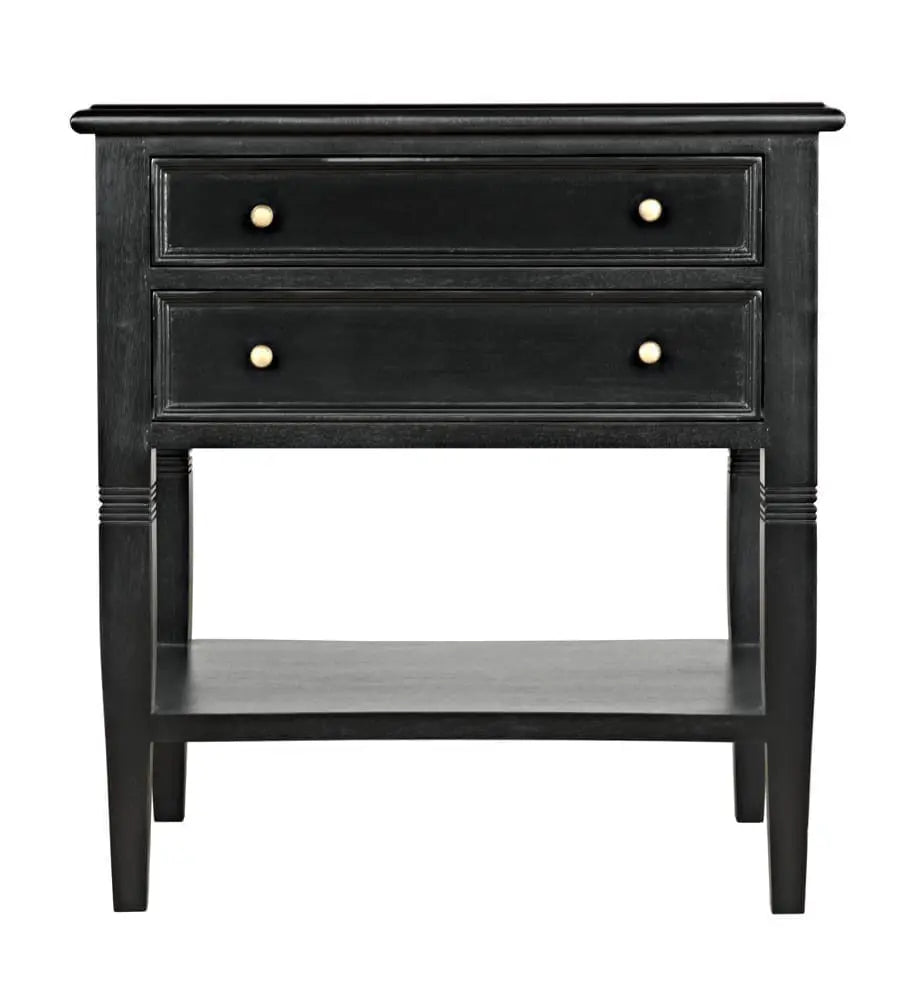 Noir Oxford 2 Drawer Side Table
