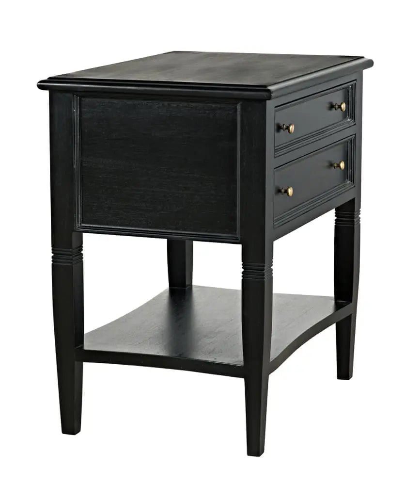 Noir Oxford 2 Drawer Side Table