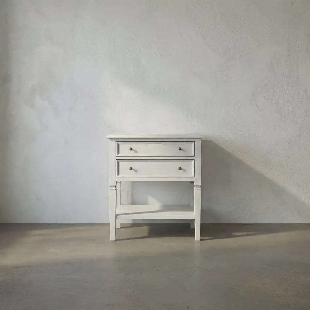 Noir Oxford 2 Drawer Side Table
