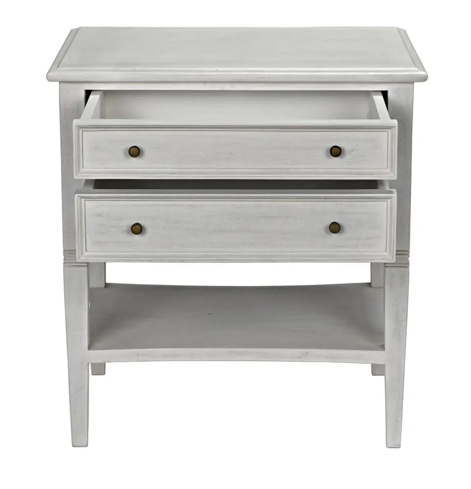 Noir Oxford 2 Drawer Side Table
