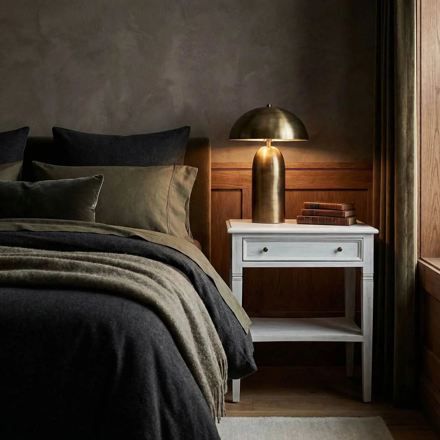 Noir Oxford 1 Drawer Side Table