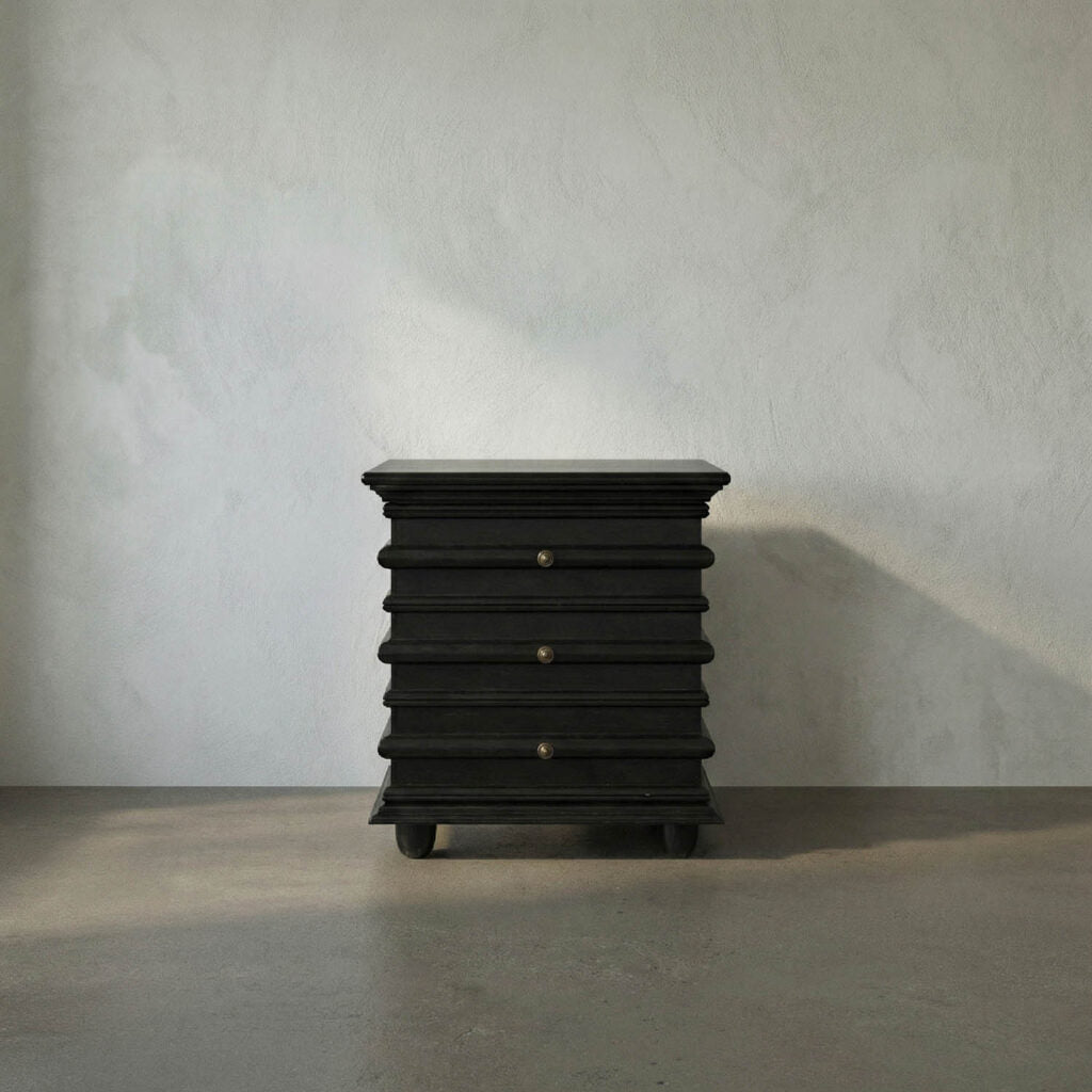 Noir Ascona Side Table, Hand Rubbed Black