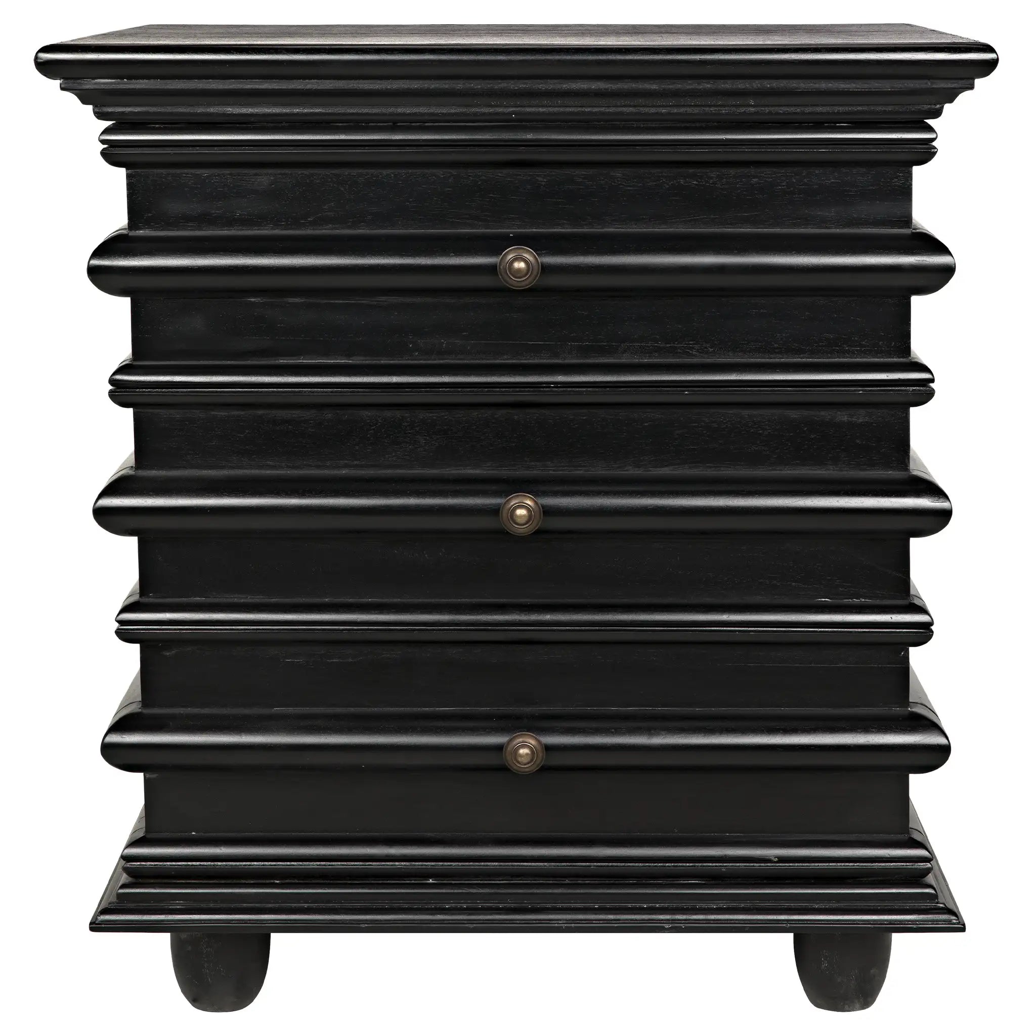 Noir Ascona Side Table, Hand Rubbed Black