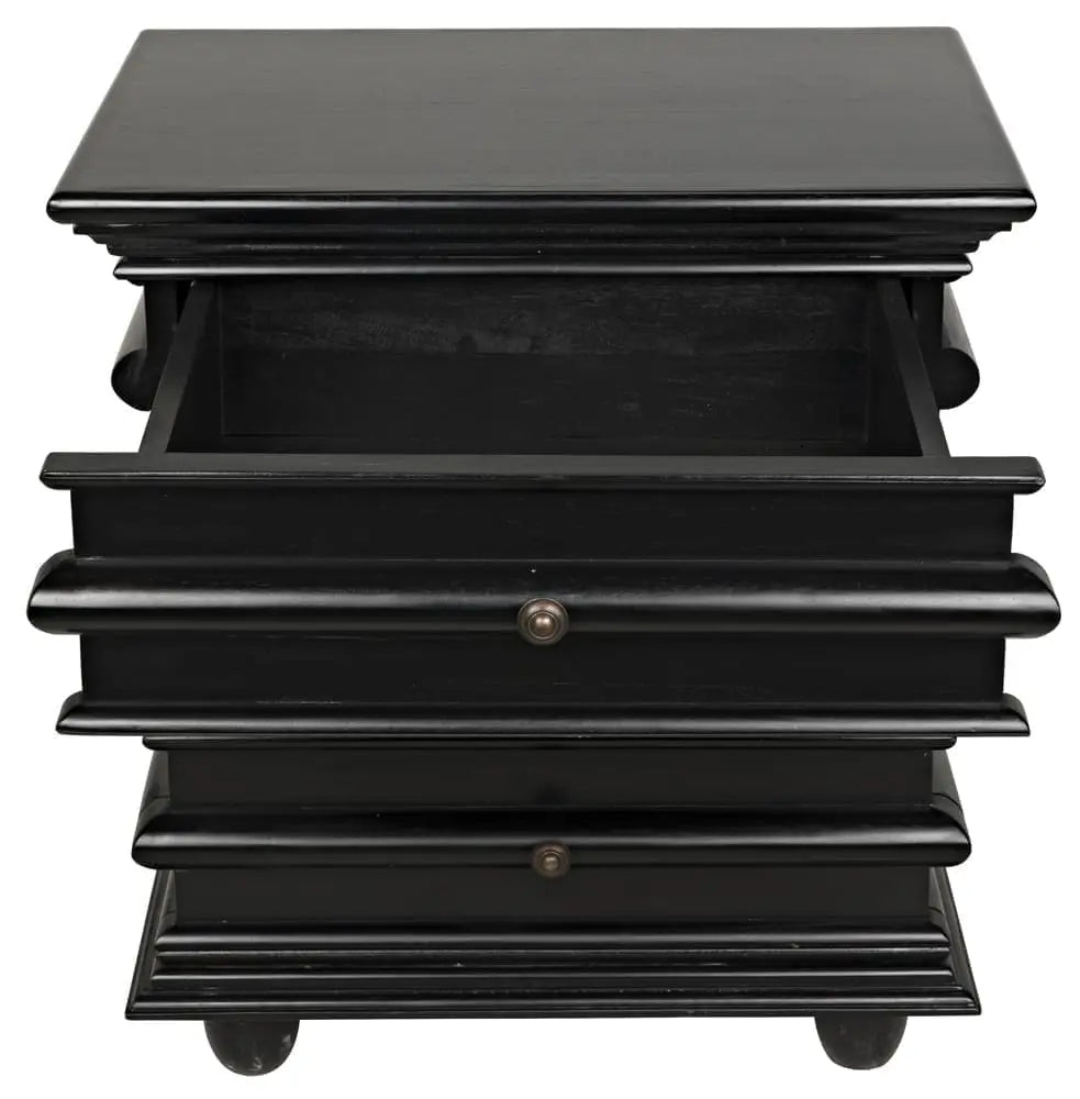 Noir Ascona Side Table, Hand Rubbed Black