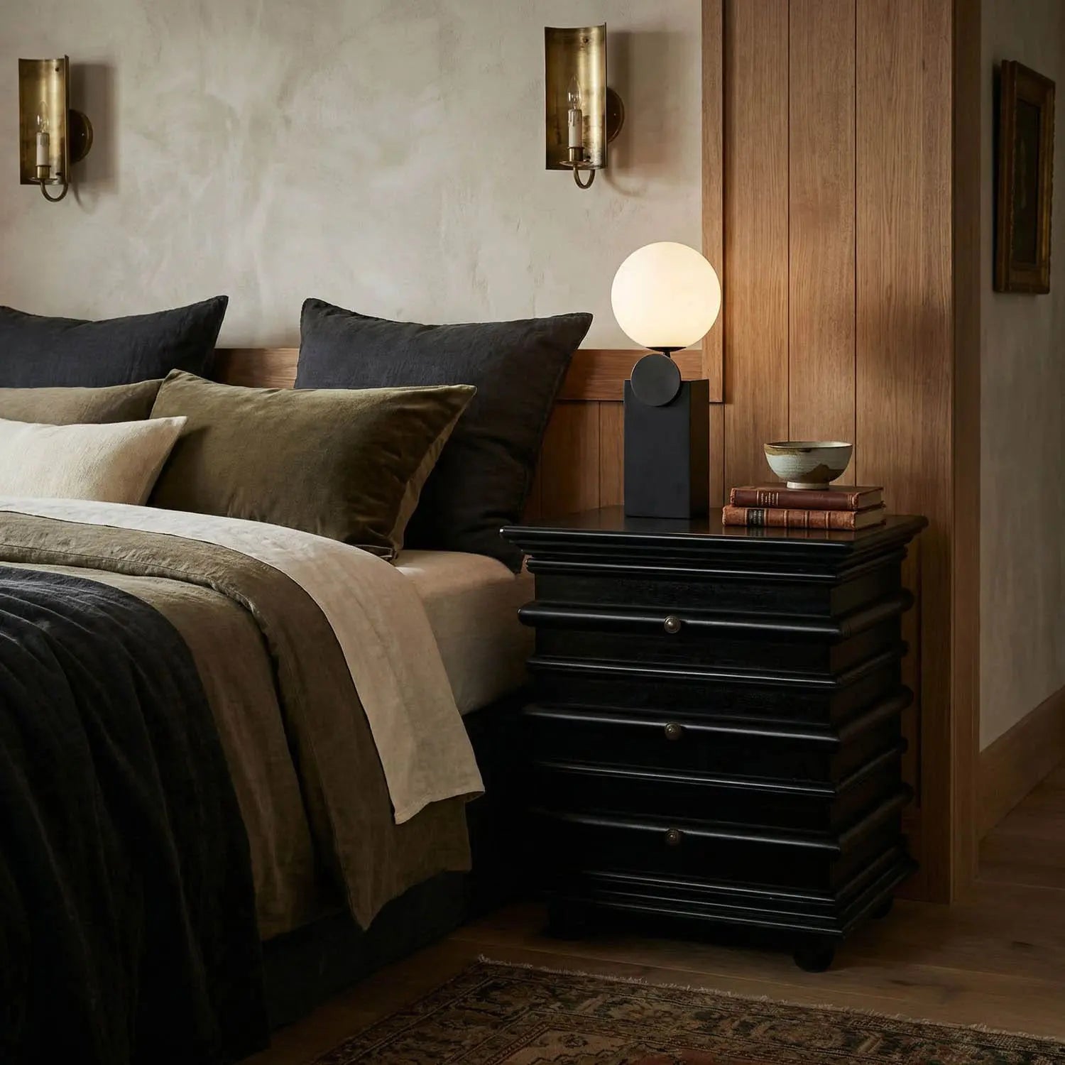 Noir Ascona Side Table, Hand Rubbed Black
