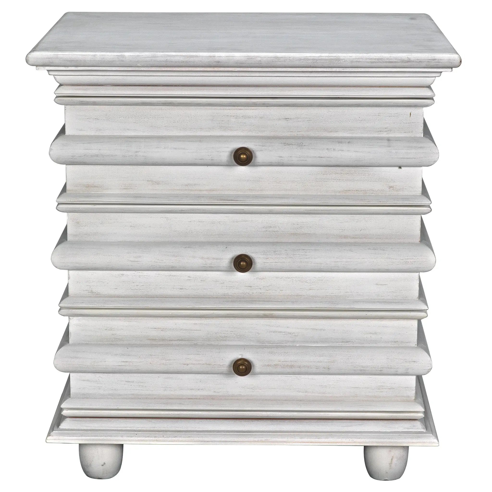 Noir Ascona Side Table, White Wash