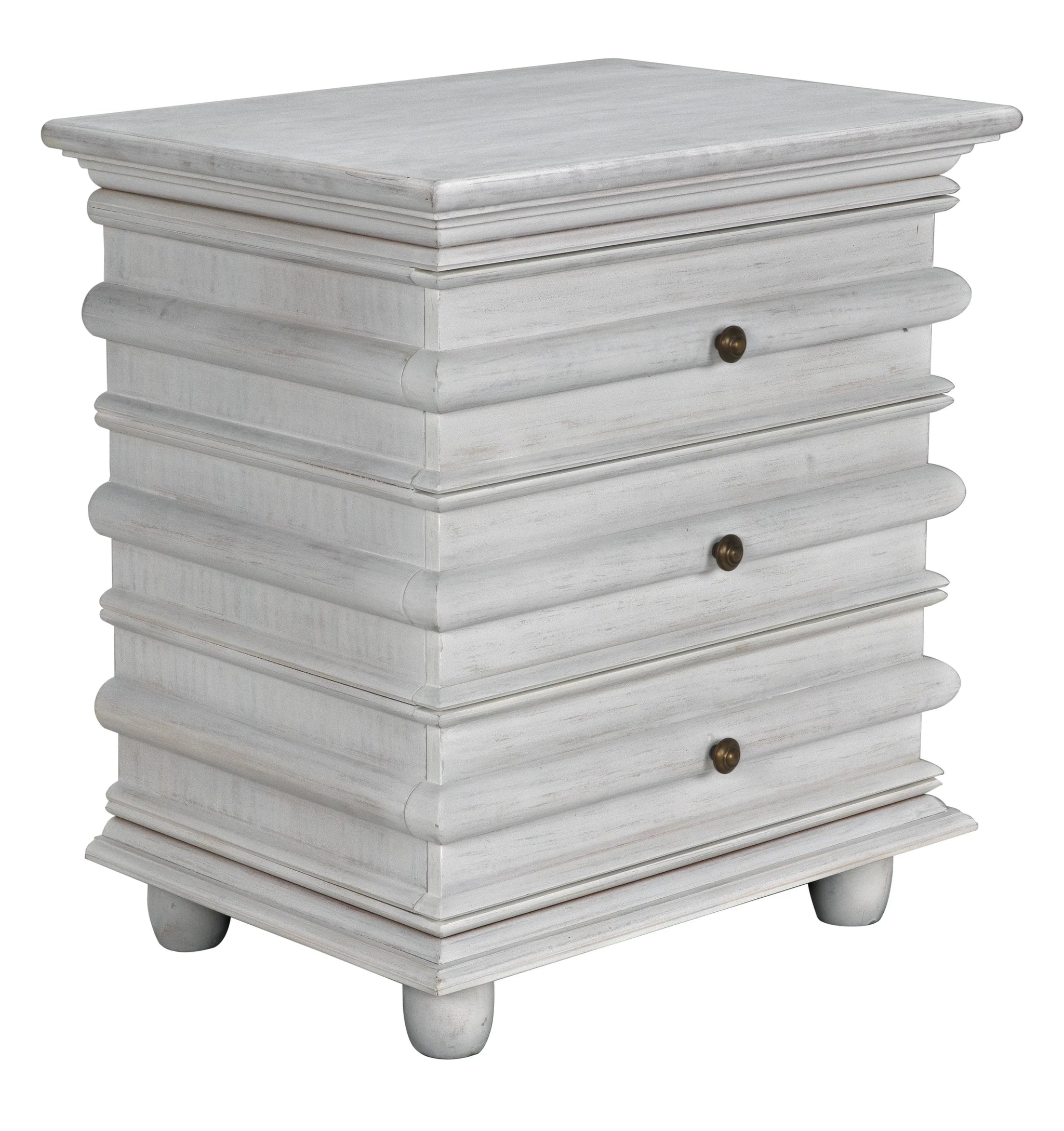 Noir Ascona Side Table, White Wash