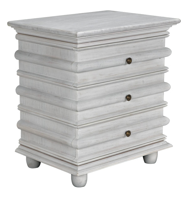 Noir Ascona Side Table, White Wash