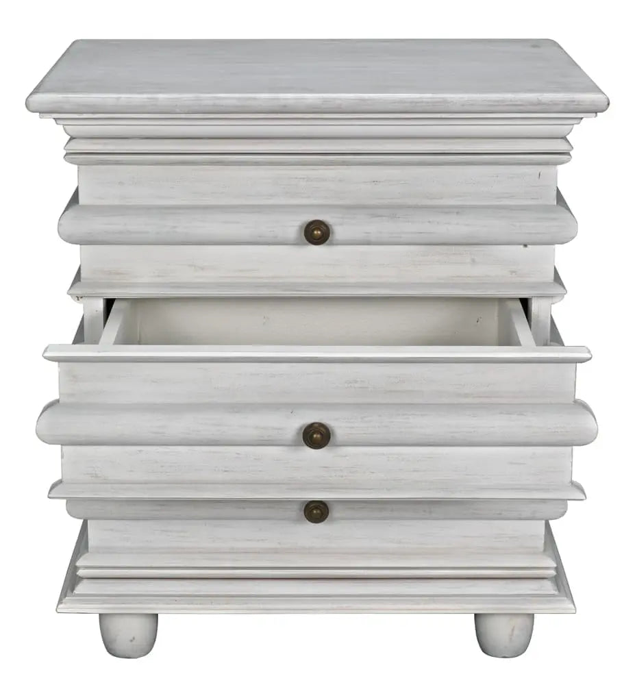 Noir Ascona Side Table, White Wash