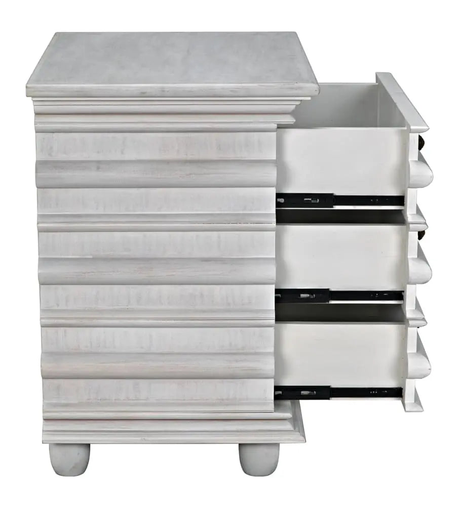 Noir Ascona Side Table, White Wash