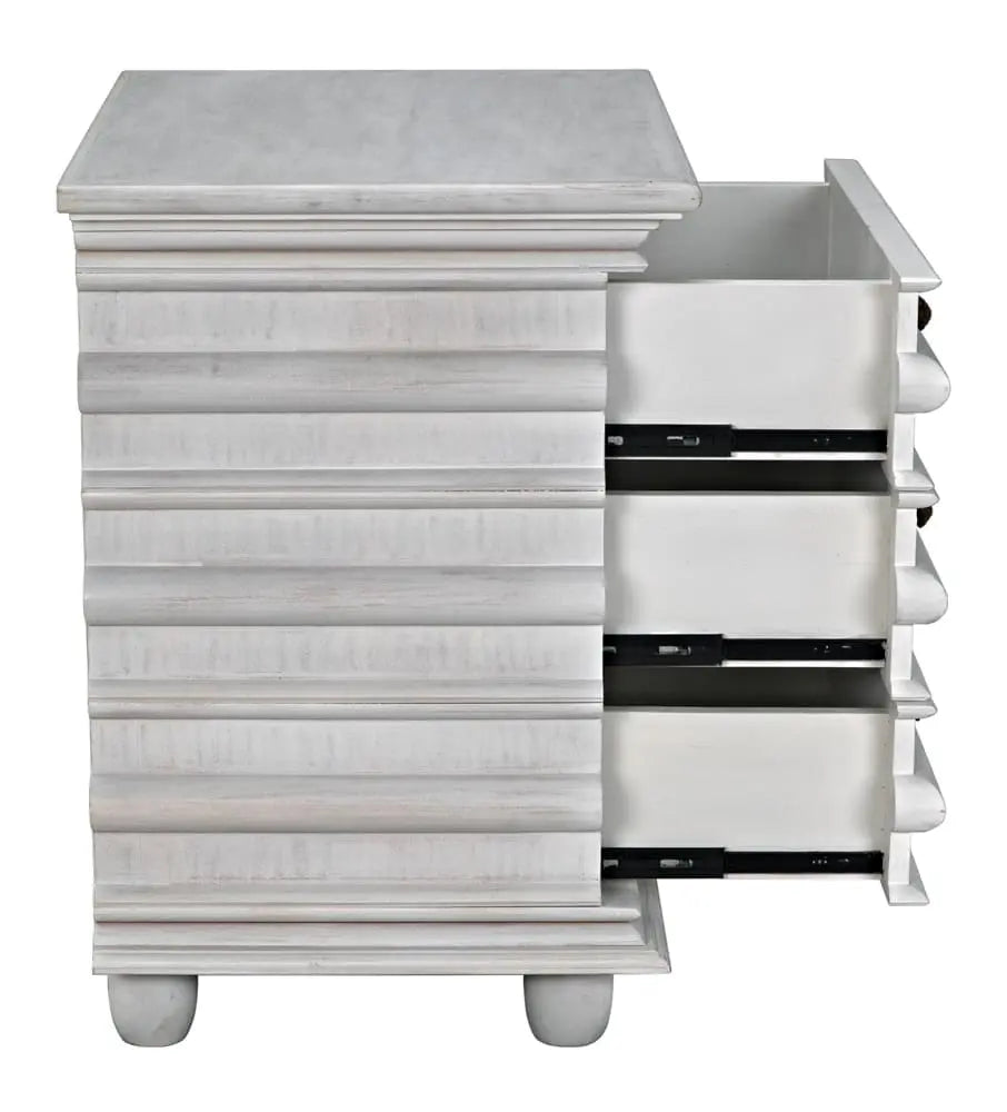 Noir Ascona Side Table, White Wash