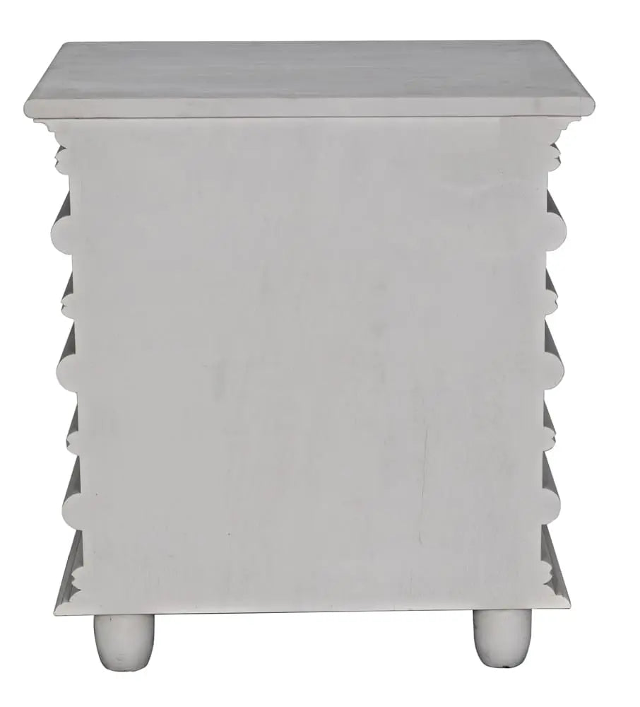 Noir Ascona Side Table, White Wash