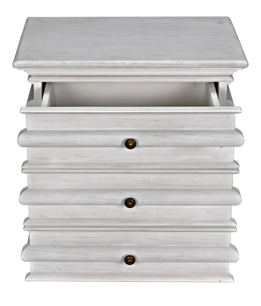 Noir Ascona Side Table, White Wash