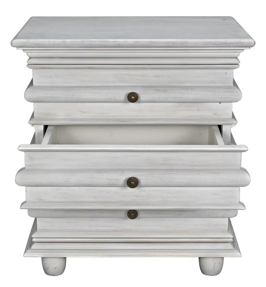 Noir Ascona Side Table, White Wash