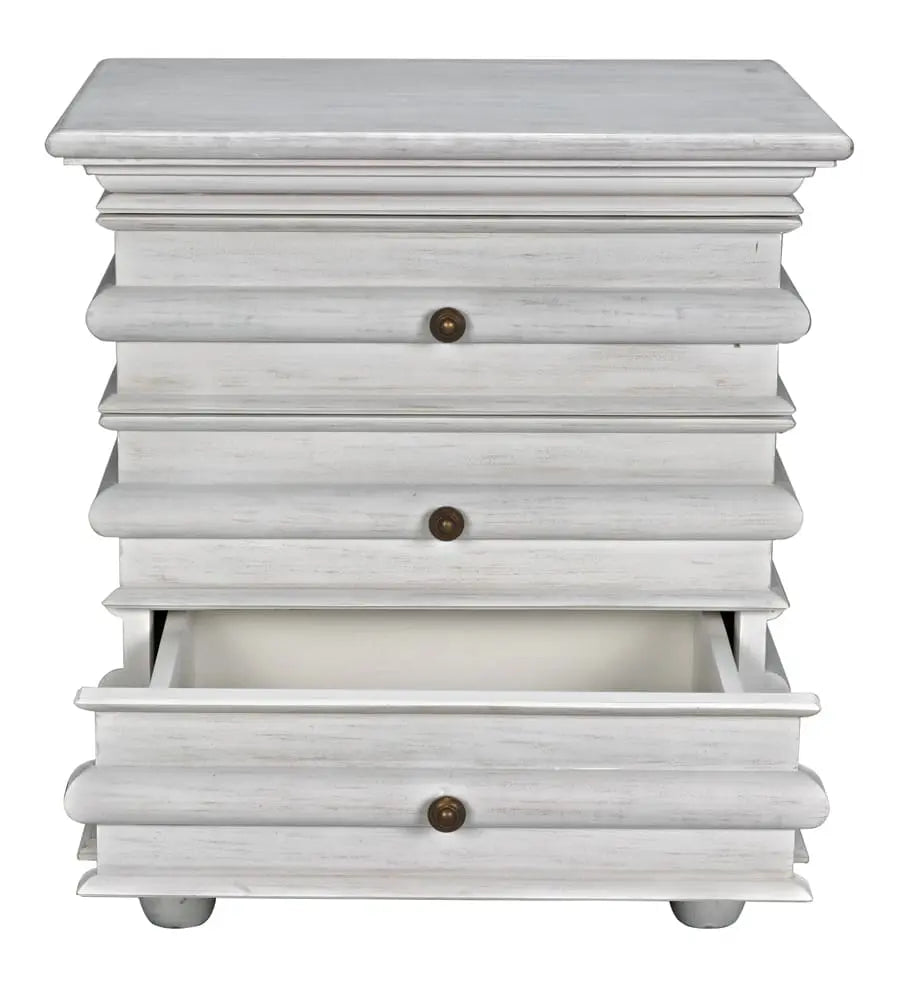 Noir Ascona Side Table, White Wash