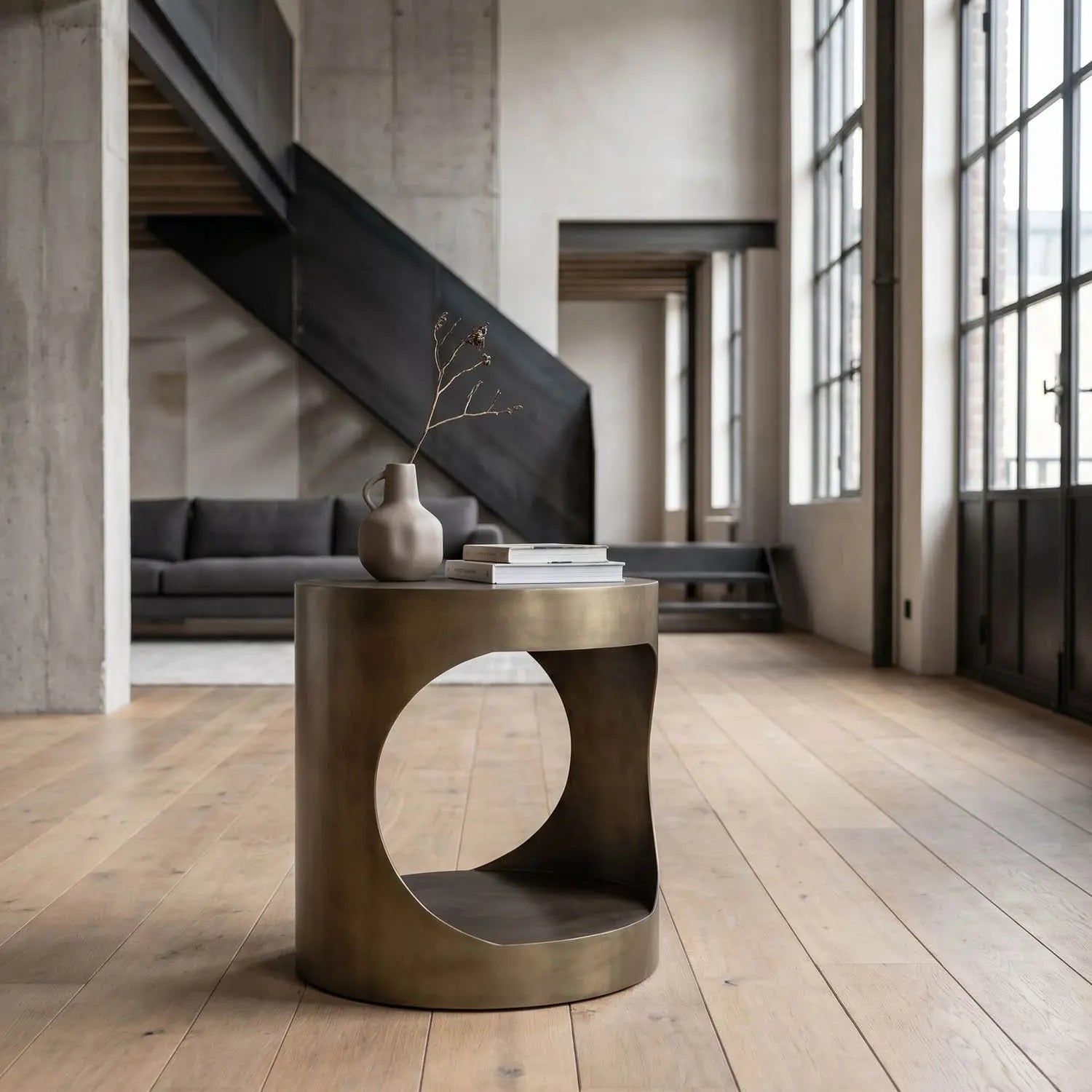 Noir Eclipse Round Side Table
