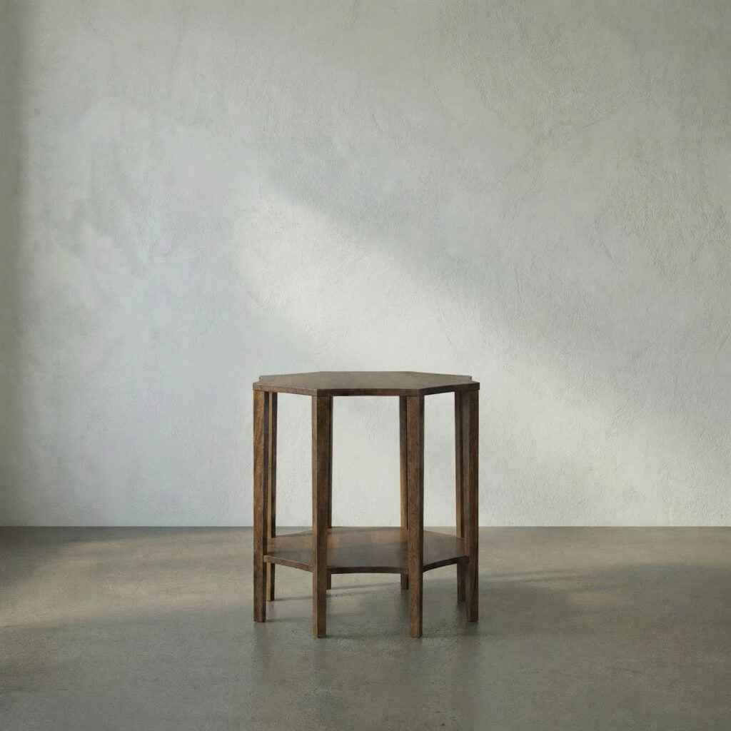 Noir Ariana Side Table, Dark Walnut