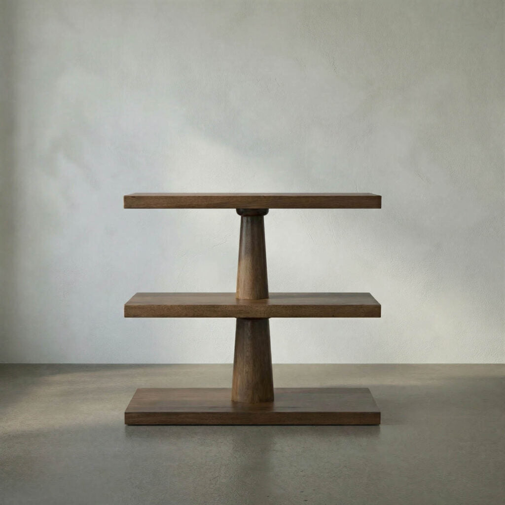 Noir Fatima Side Table, Dark Walnut