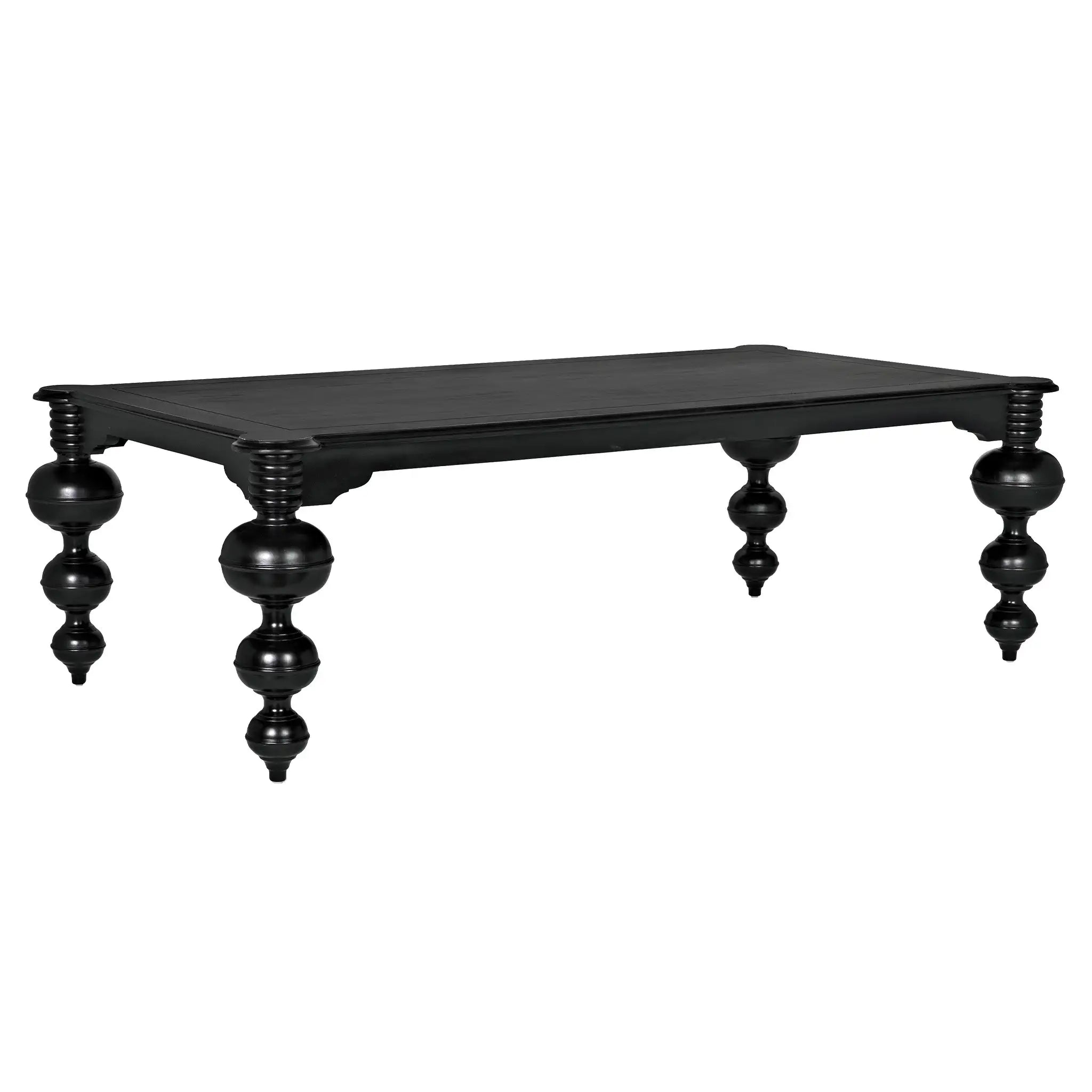 Noir Claudio Dining Table, Hand Rubbed Black