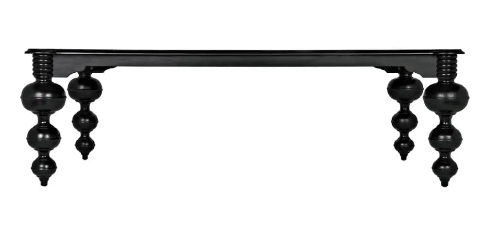 Noir Claudio Dining Table, Hand Rubbed Black