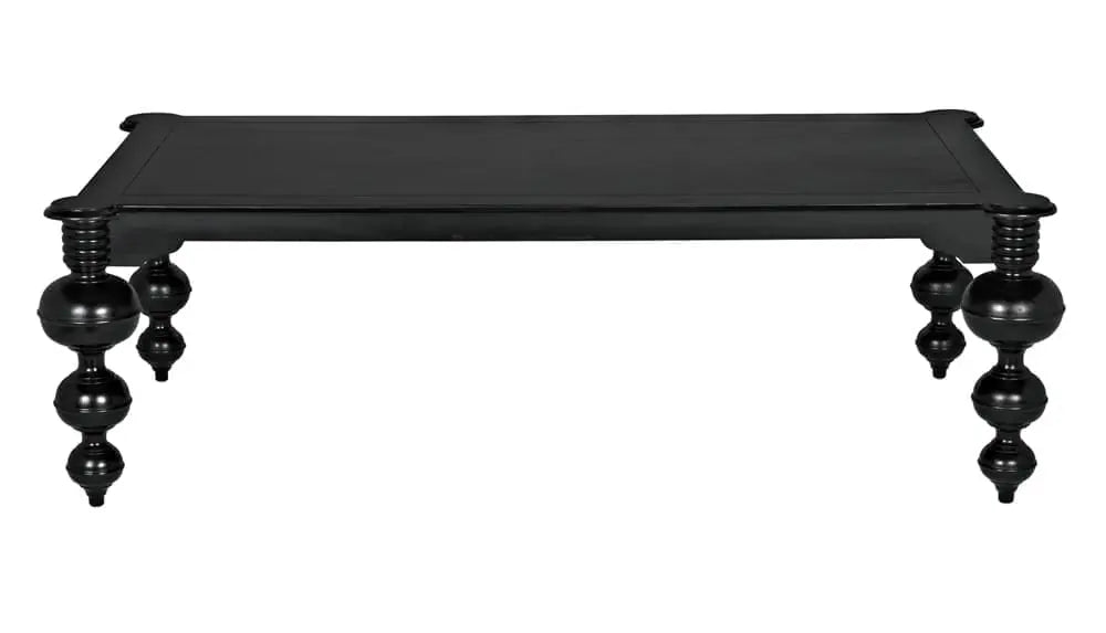 Noir Claudio Dining Table, Hand Rubbed Black