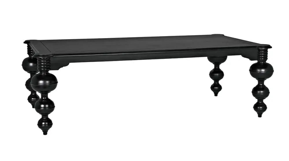 Noir Claudio Dining Table, Hand Rubbed Black