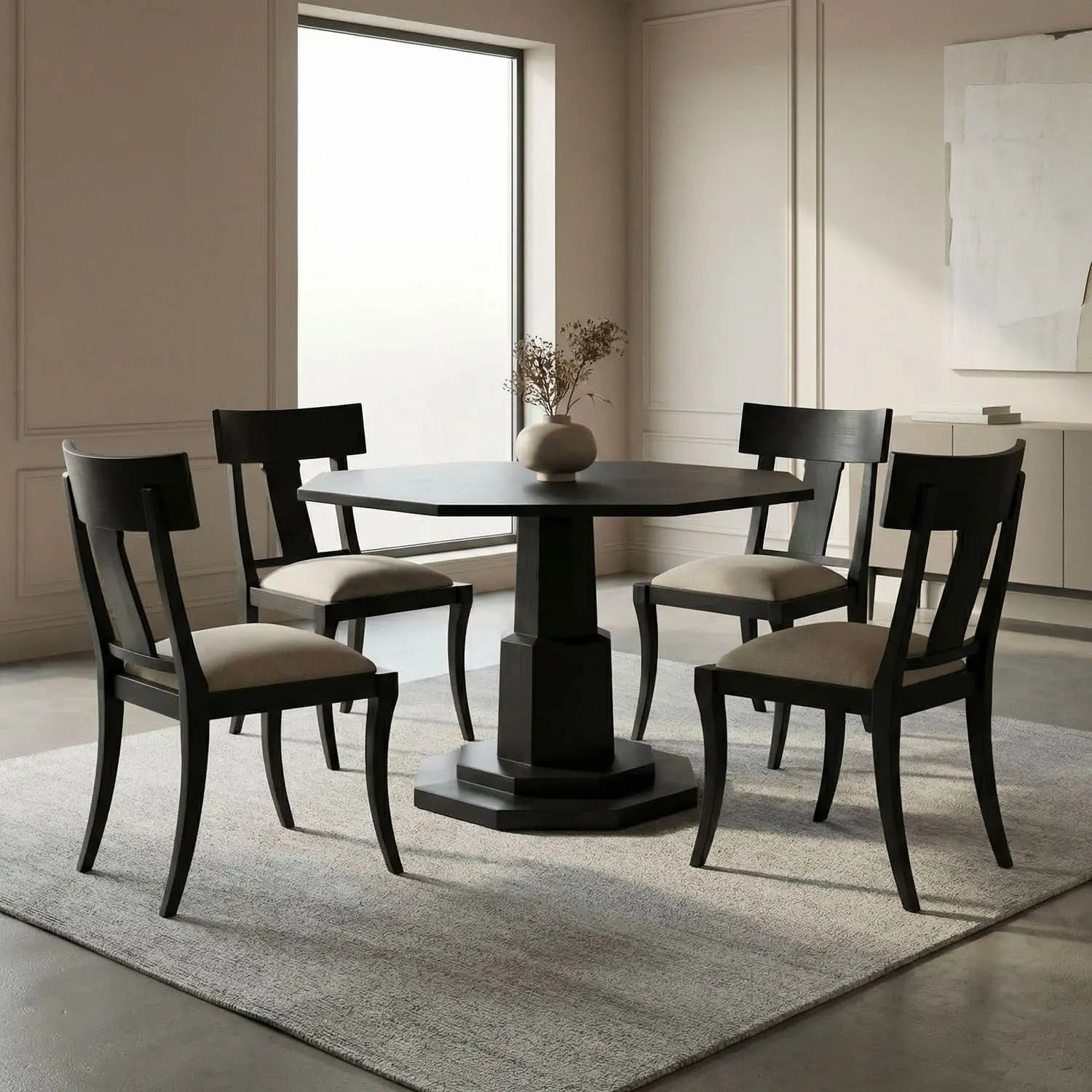 Noir Octagon Table, Pale
