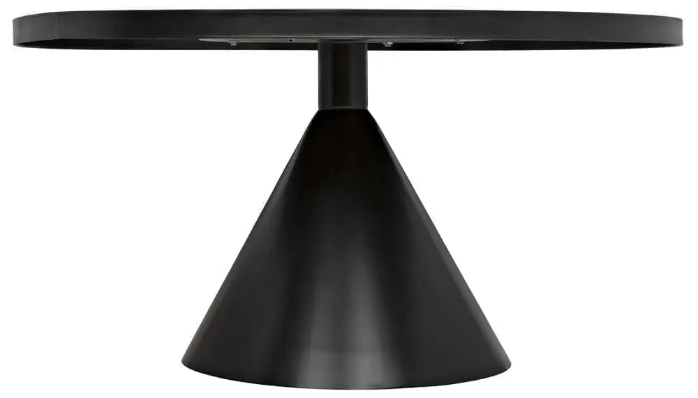 Noir Cone Dining Table, Black Steel