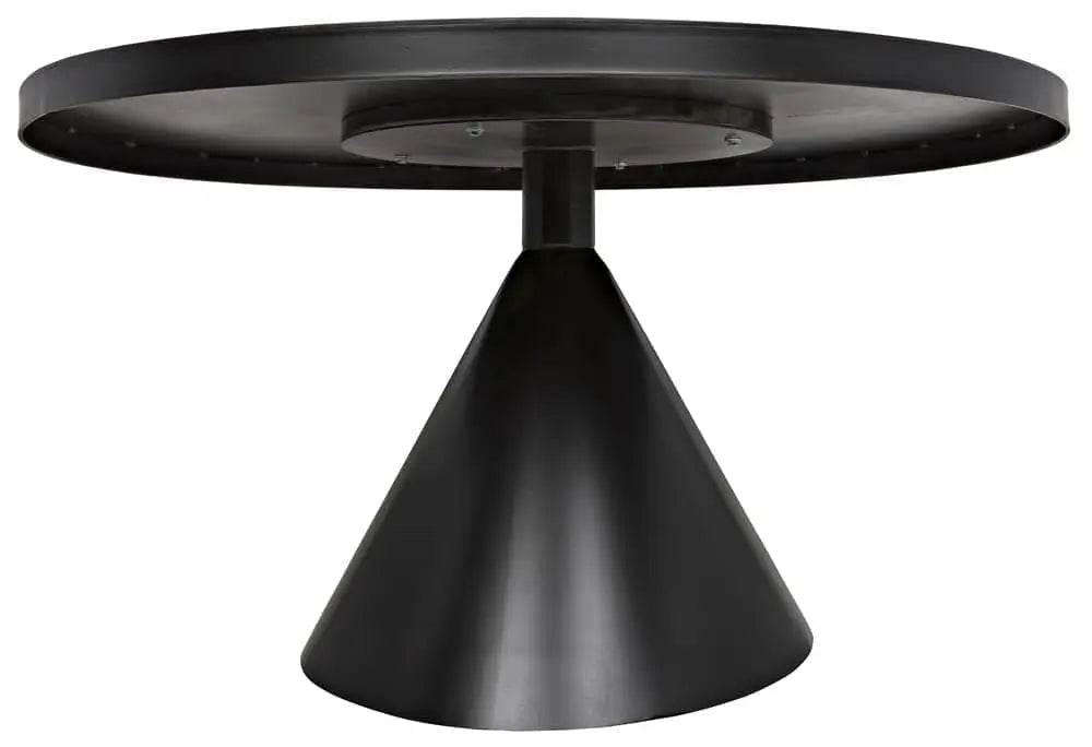 Noir Cone Dining Table, Black Steel