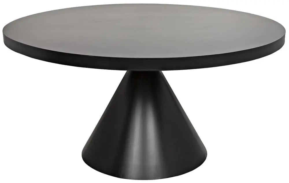 Noir Cone Dining Table, Black Steel