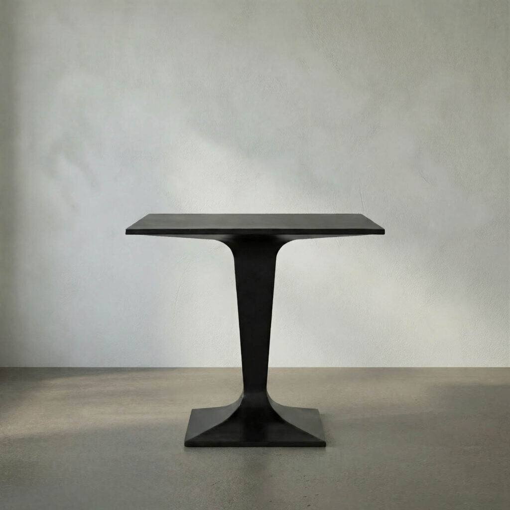 Noir Anoil Bistro Table, Black Steel