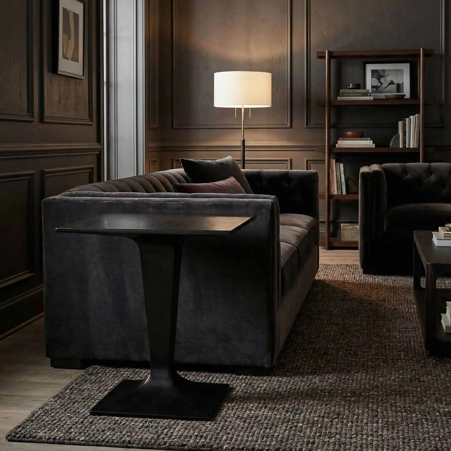 Noir Anoil Bistro Table, Black Steel