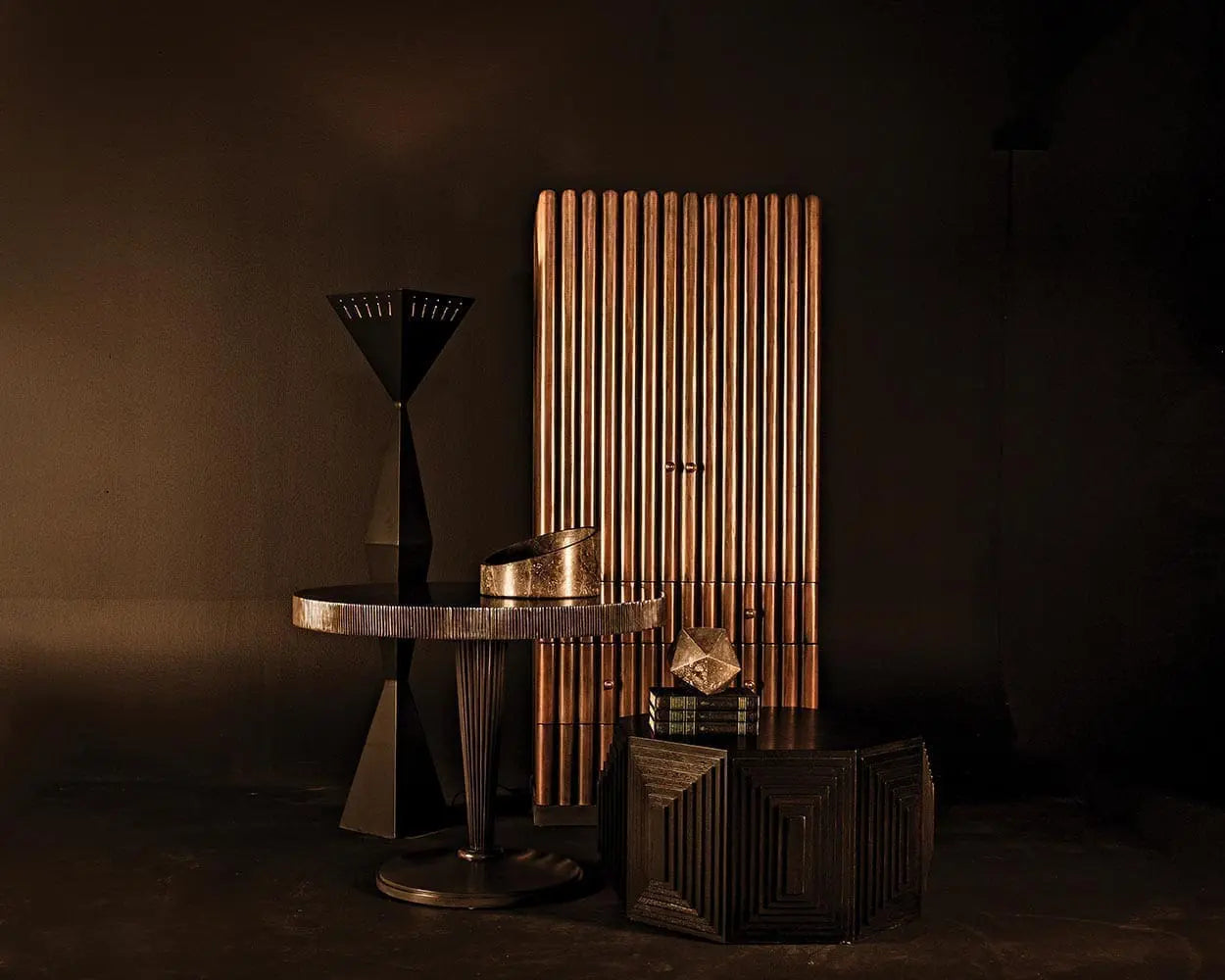 Noir Granada Dining Table, Pale