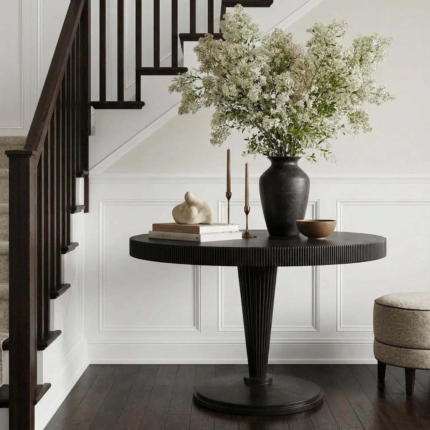 Noir Granada Dining Table, Pale