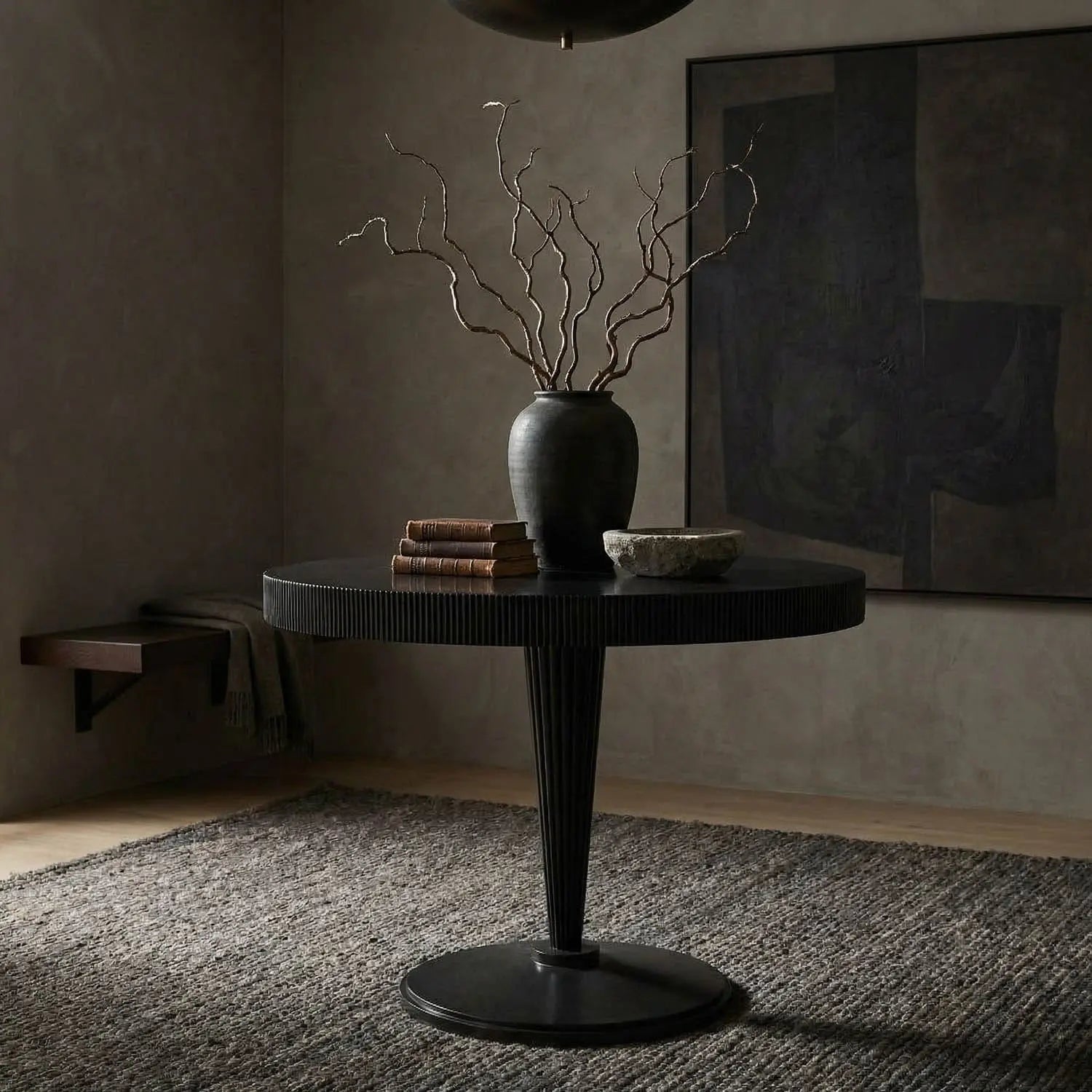Noir Granada Dining Table, Pale