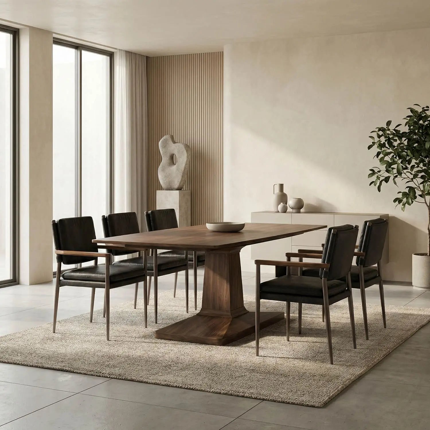 Noir Travis Table, Dark Walnut