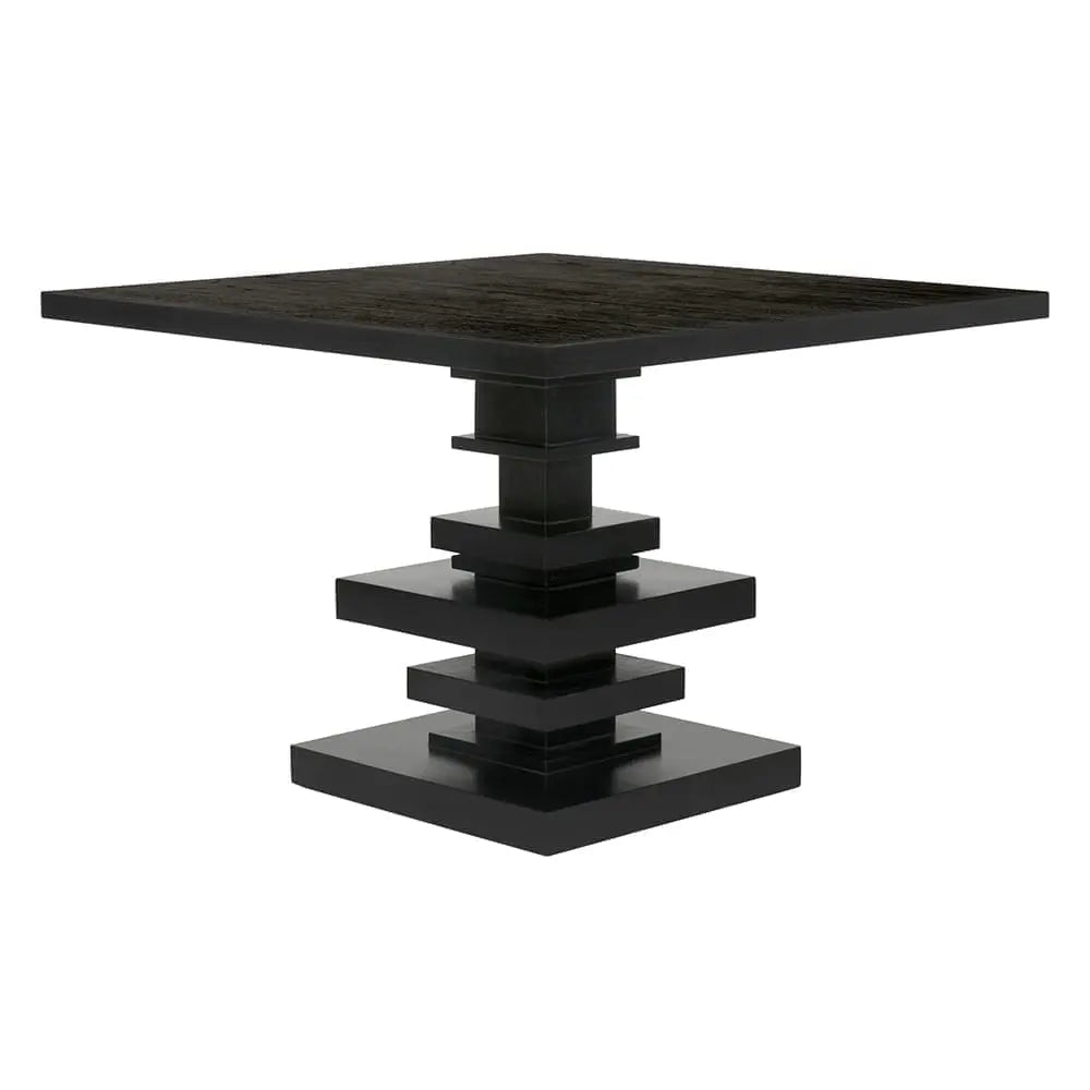 Noir Corum Square Table, Hand Rubbed Black