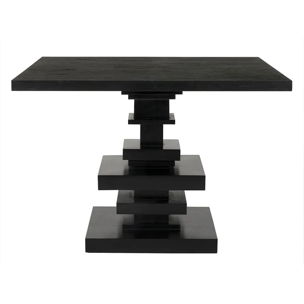 Noir Corum Square Table, Hand Rubbed Black
