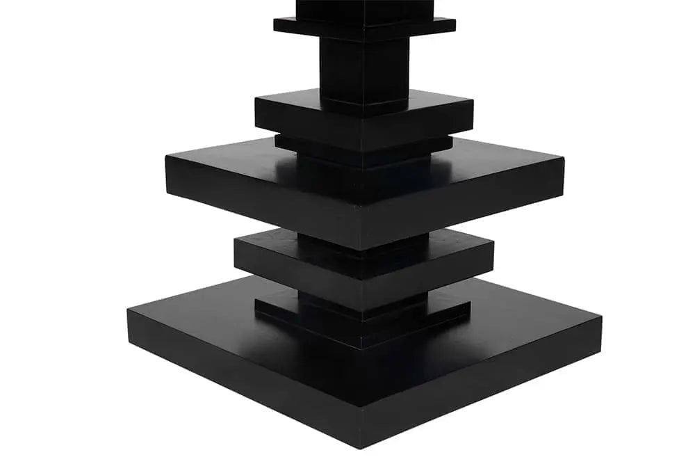 Noir Corum Square Table, Hand Rubbed Black