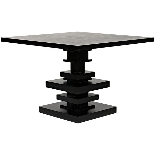 Noir Corum Square Table, Hand Rubbed Black