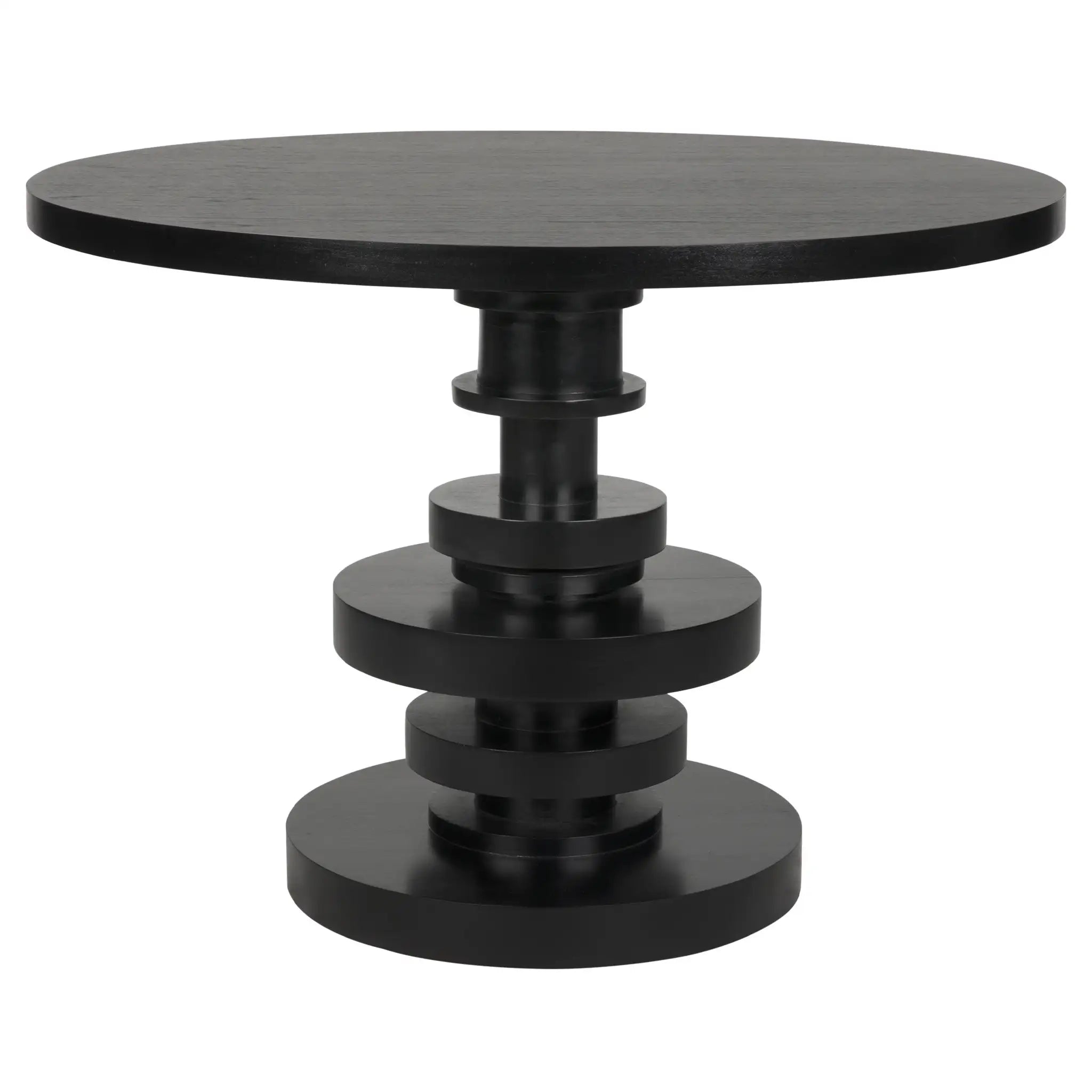 Noir Corum Round Table, Hand Rubbed Black