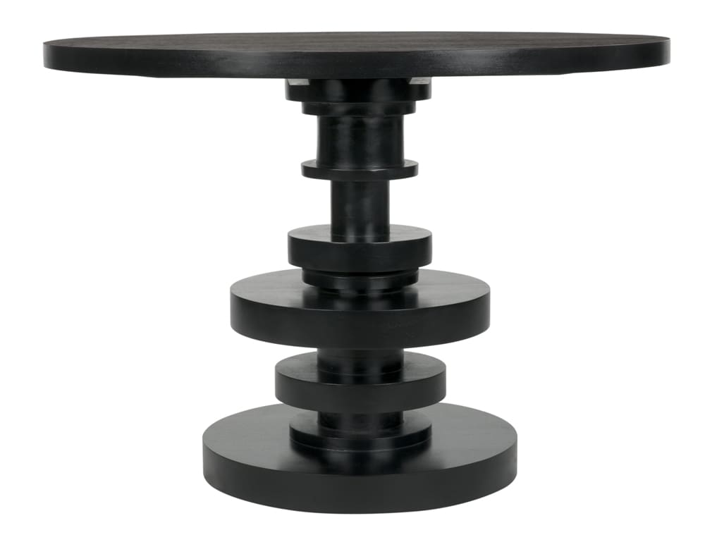 Noir Corum Round Table, Hand Rubbed Black