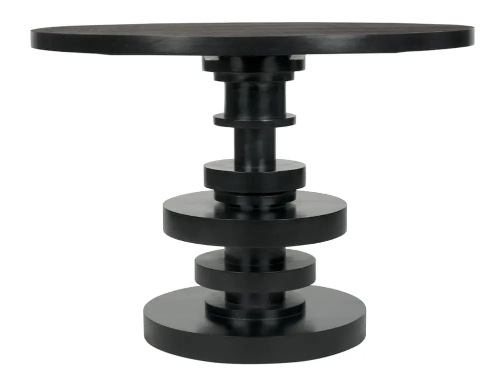 Noir Corum Round Table, Hand Rubbed Black