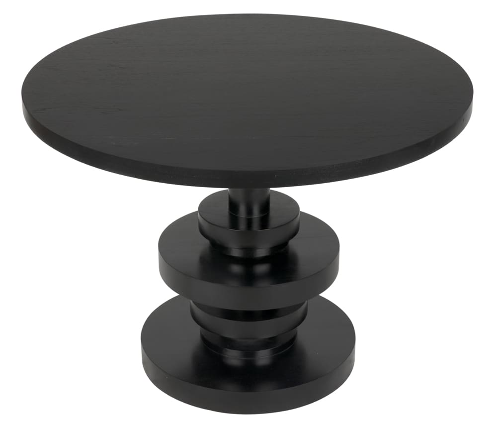 Noir Corum Round Table, Hand Rubbed Black
