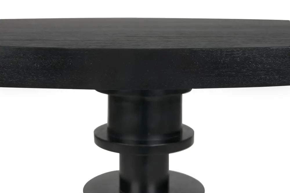 Noir Corum Round Table, Hand Rubbed Black